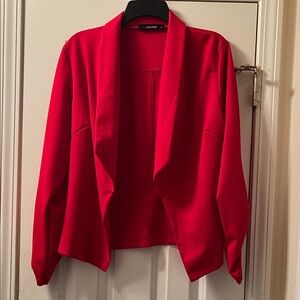 Vibrant Red Blazer by Mixfeer